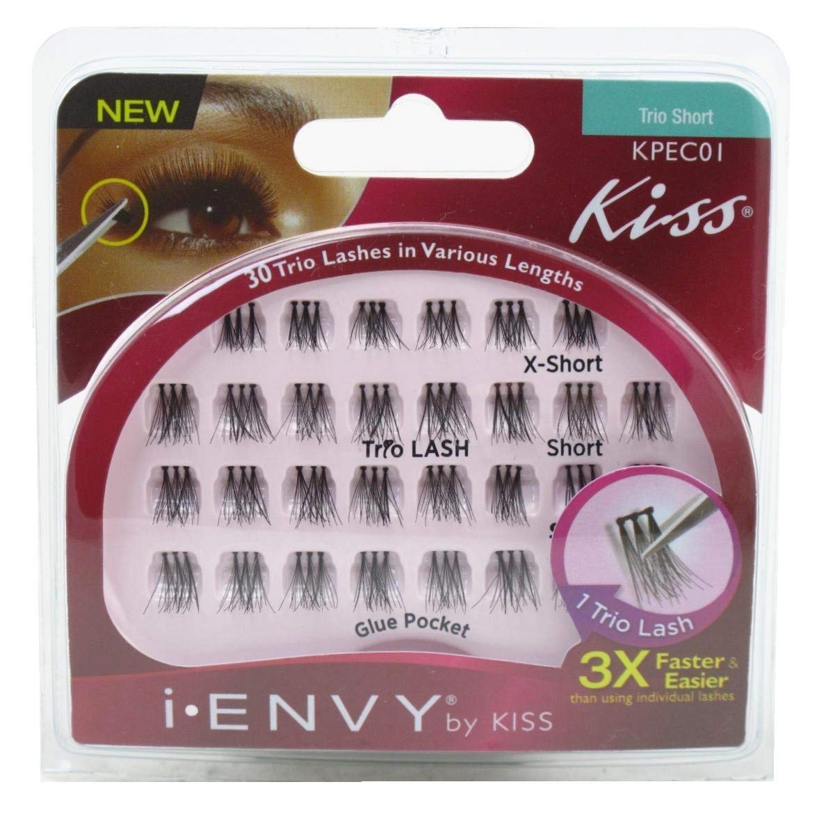 Kiss I Envy Trio Short 30 Count Trio Lashes