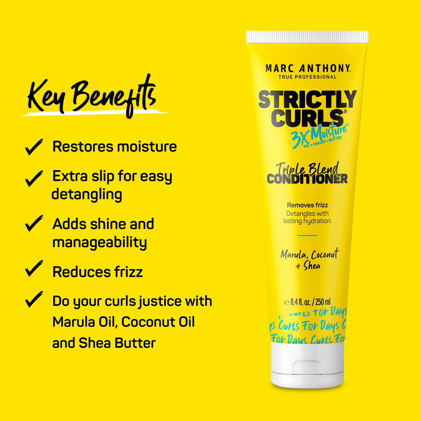 Marc Anthony Strictly Curls 3X Moisture Shampoo 8.4oz Tube