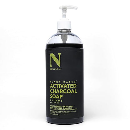 DR NATURAL CHARCOAL SOAP LQ 16OZ
