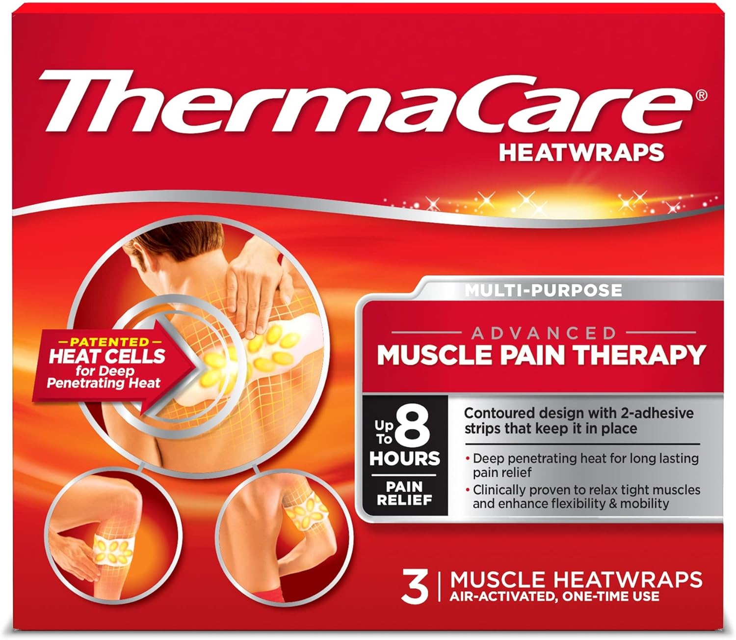 THERMACARE HEAT THRPY 8HR MUSCLE PAT 4CT