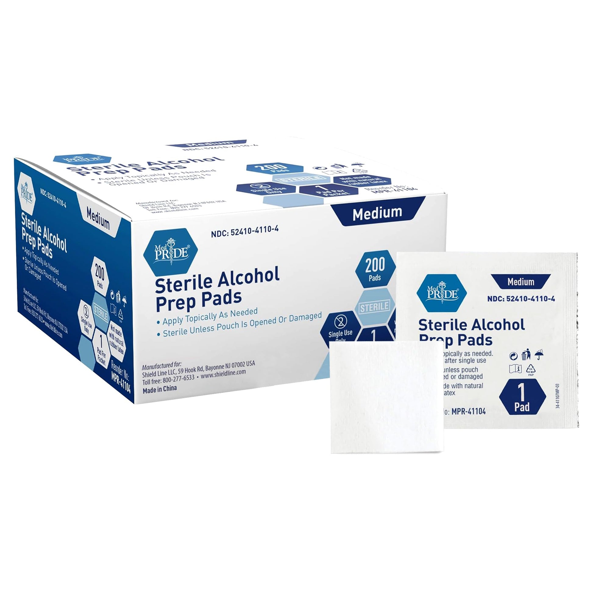ALCOHOL PREP PADS 70% 100 STERILE