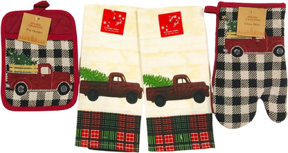 MUkitchen Christmas Trucks Kitchen Towel, 20" x 30"