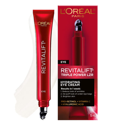 L'ORÉAL PARIS Revitalift Triple Power Eye Treatment, Anti Aging, 0.5 fl. oz.