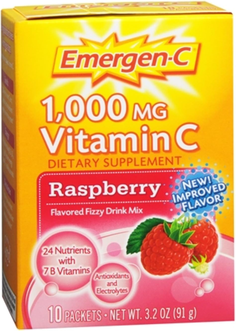 EMERGEN-C VIT C 1000MG RASPBERRY 30CT