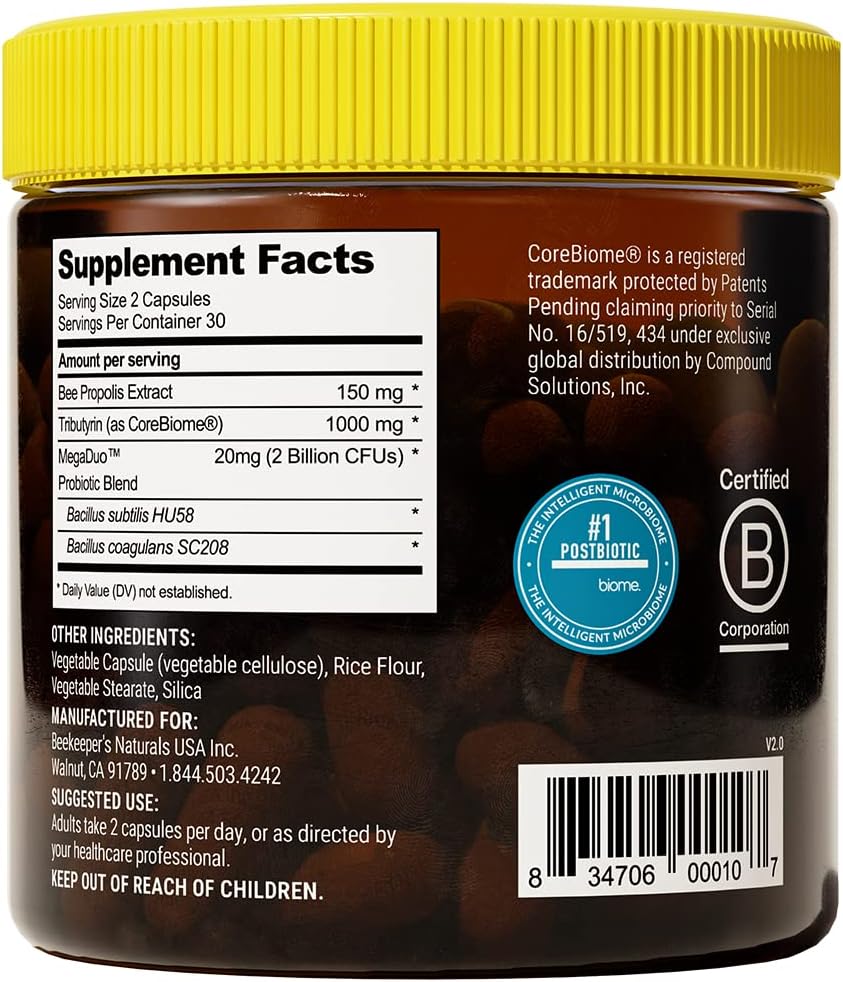 BEEKEEPER'S NATURALS PROPOLIS CMPLT GUT HEALTH