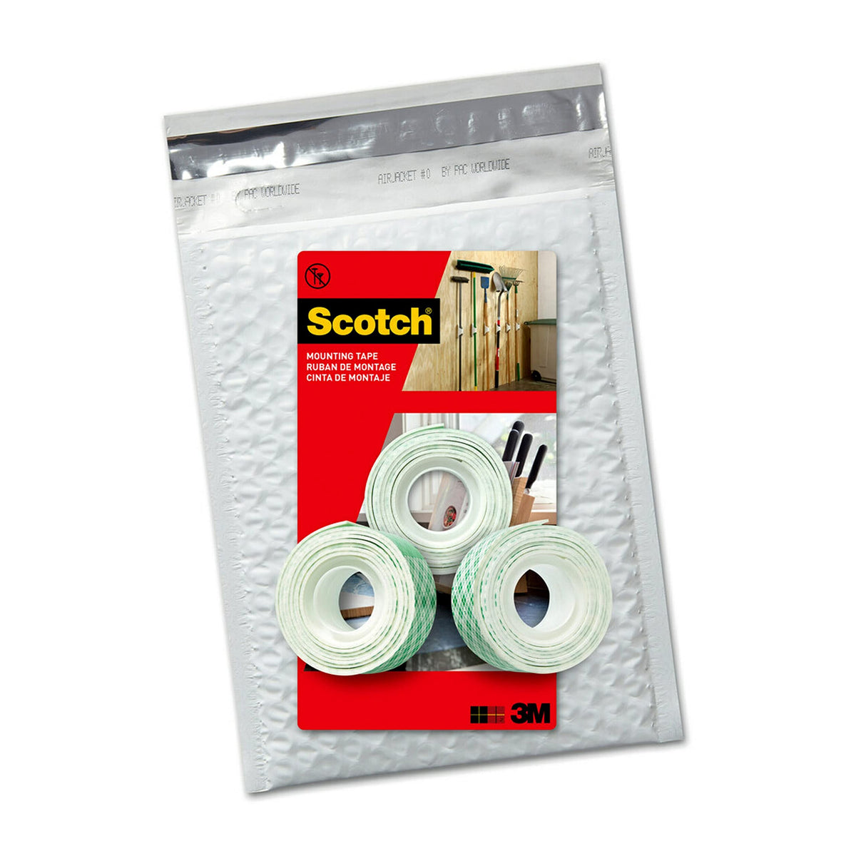 Scotch Indoor Mounting Tape, 1/2"x75", White