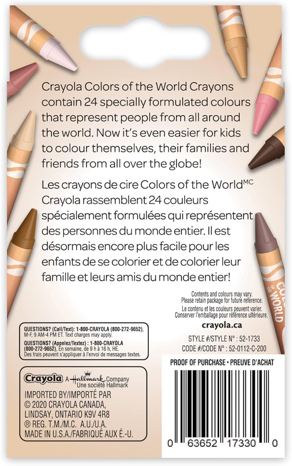 Crayola Colors of the World Skin Tone Crayons, 24 count