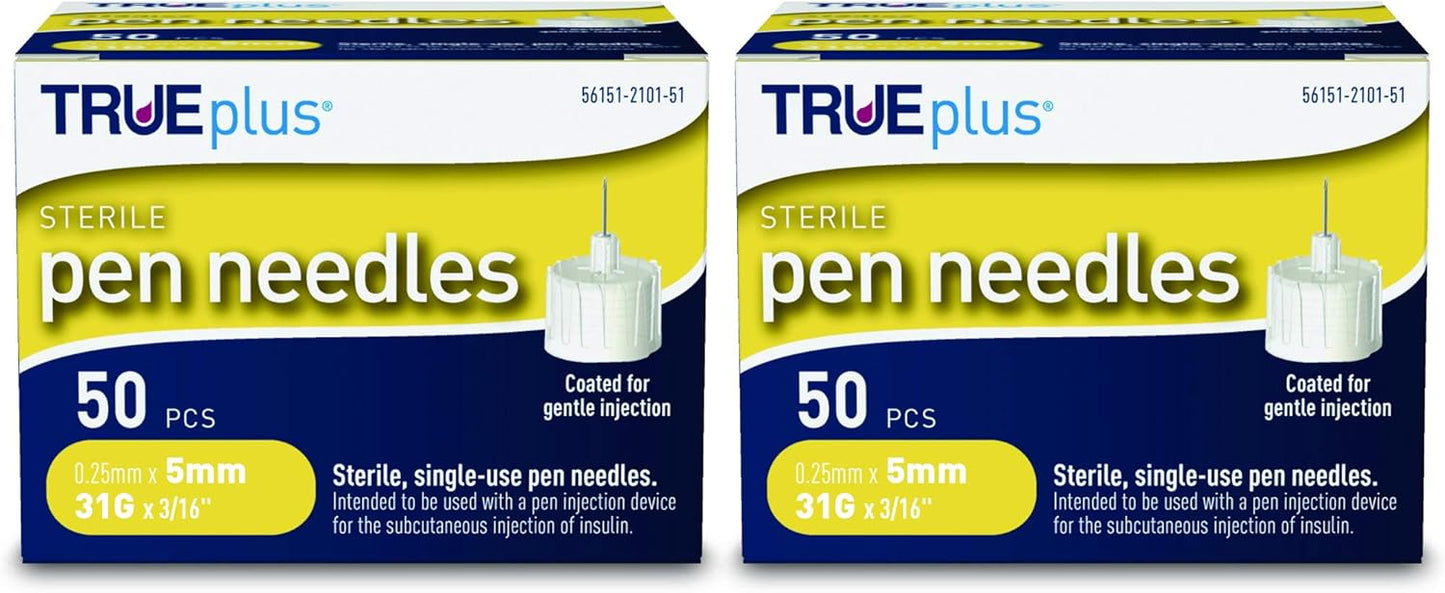 TRUEPLUS 5 BEVEL PEN NDLE 31G 8MM 100CT