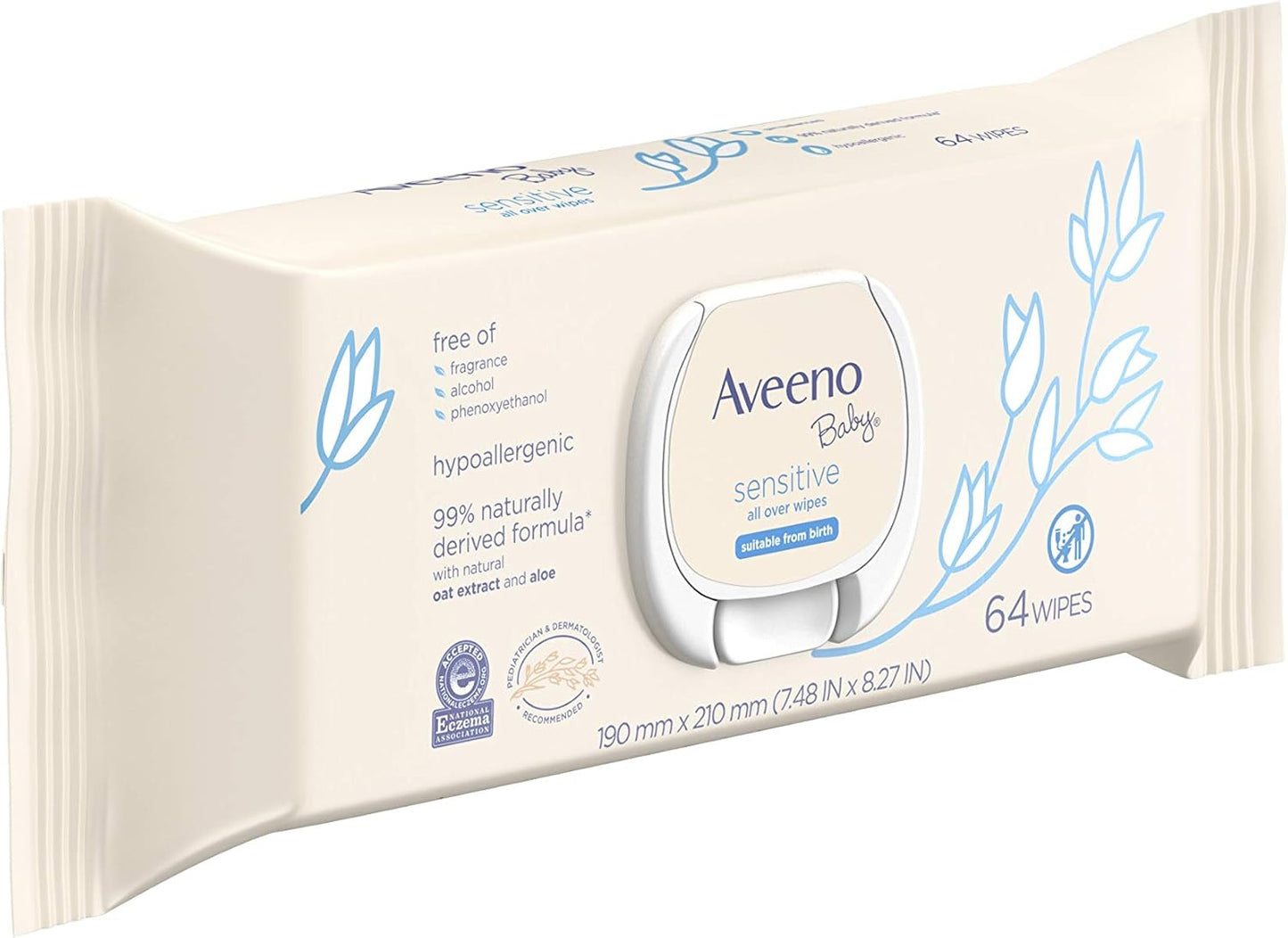AVEENO BABY ALLOVER SENSITIVE WIPES 64CT