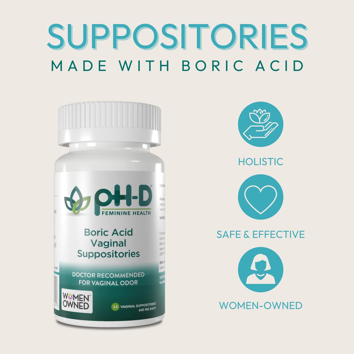 PH-D FEMININE HEALTH VGNL SPST,BORIC ACD,MOIST