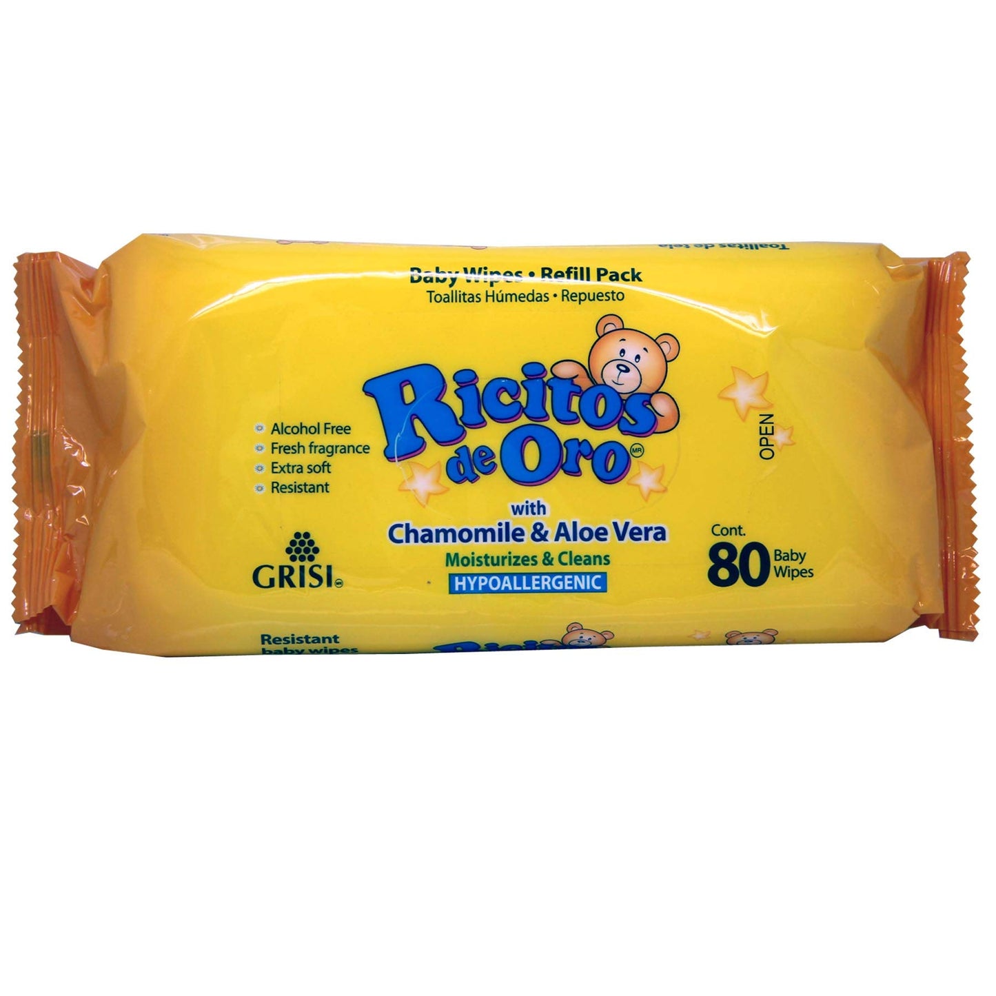 RICITOS DE ORO BABY WIPES 80 CT