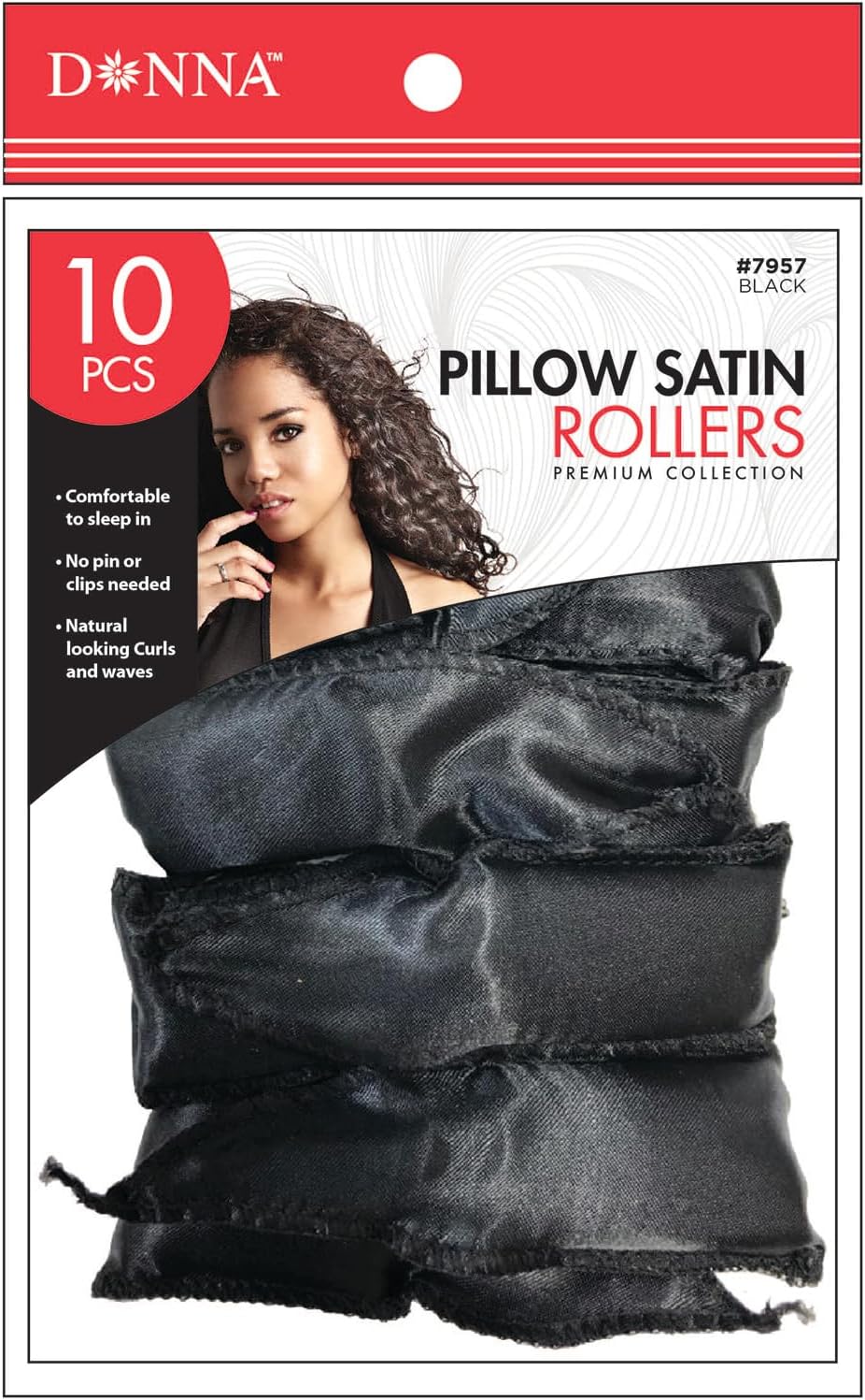DONNA SATIN PILLOW ROLLERS 10PC