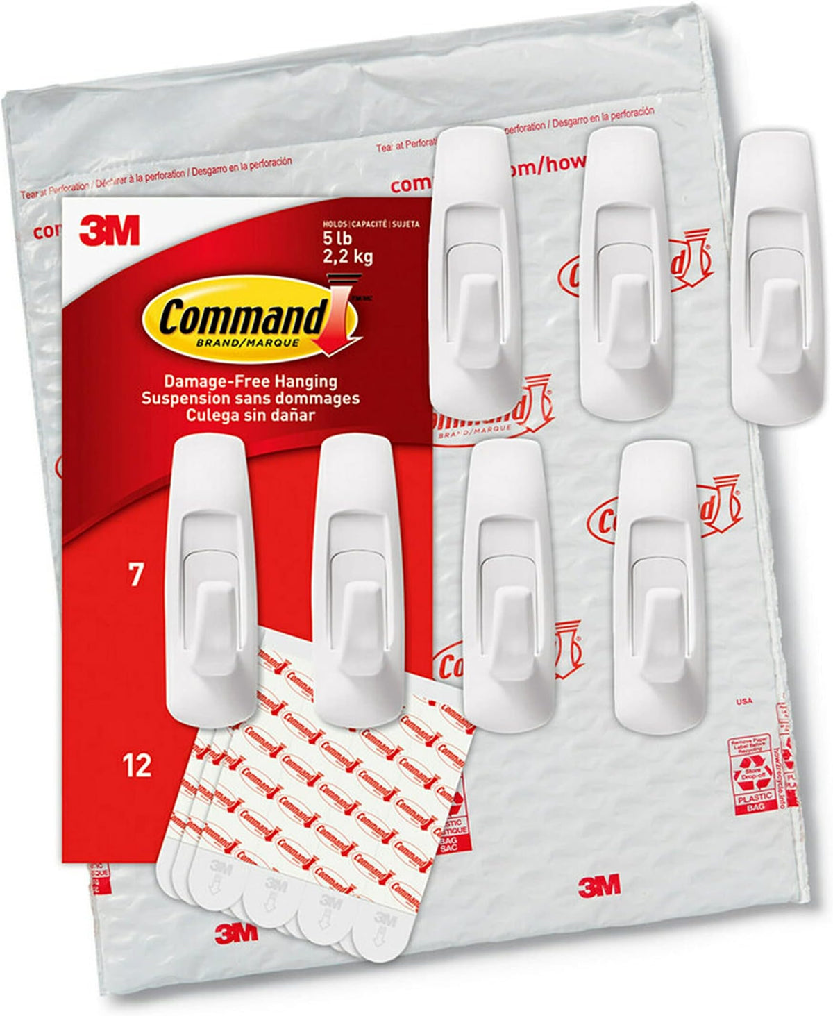 COMMAND MINI HOOK 6 SMALL CLR