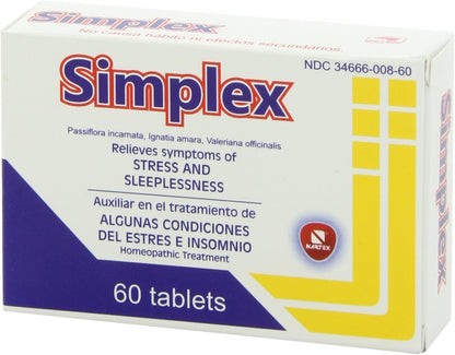 SIMPLEX HOMEOPATH SEDATIVE 60CT