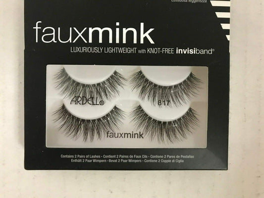 Ardell Faux Mink Lashes - 817 Black, 4 count