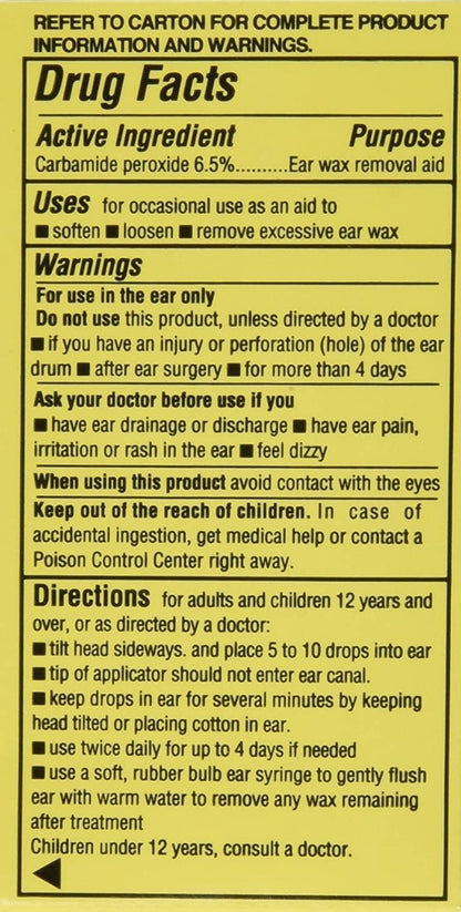 EAR DROPS CARBAMDE PERXIDE 6.5% DRP 15ML
