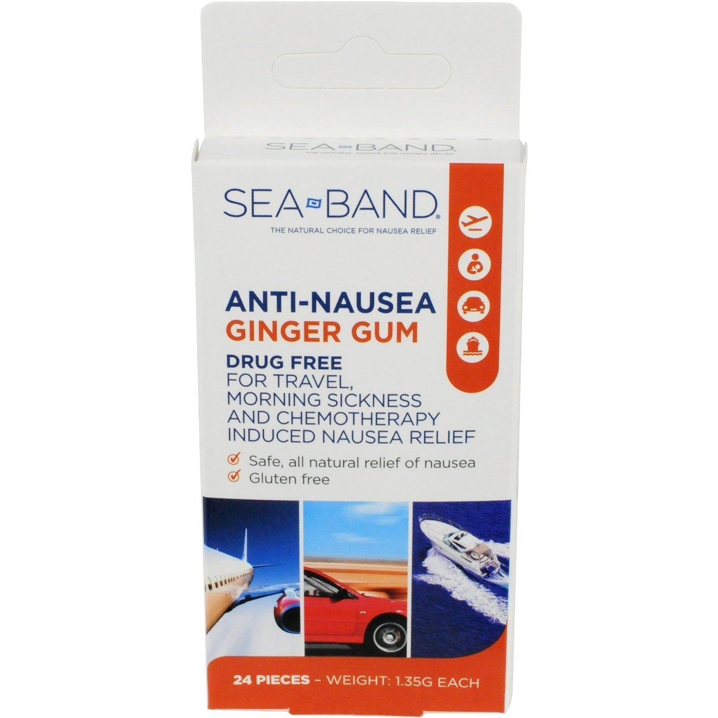 SEA-BAND GINGER GUM,ANTI-NAUSEA