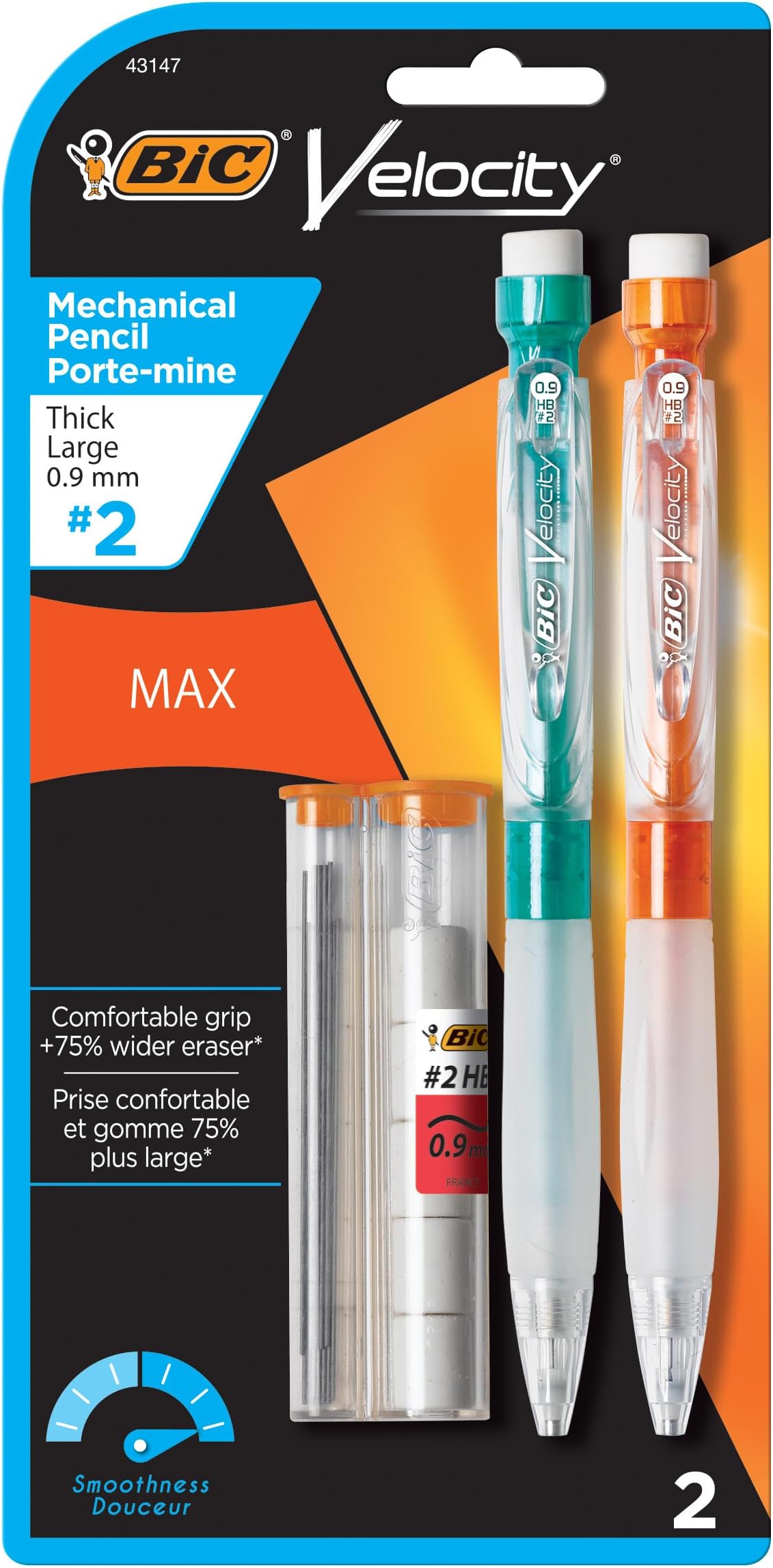 BiC Velocity Colored Lead Mechanical Pencil, 6 count