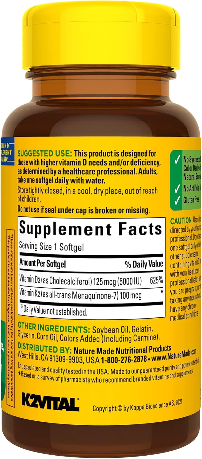 VITAMIN D3 + K2 GMY 50 NAT MADE