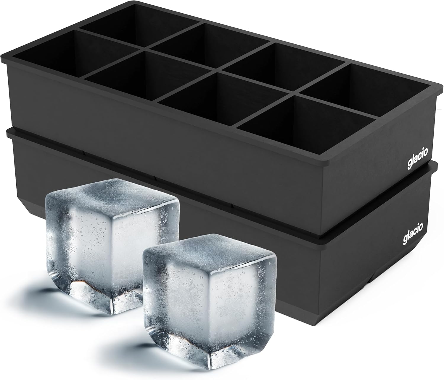 barY3 Gray Silicone Ice Tray, 6 cubes - Large Cubes