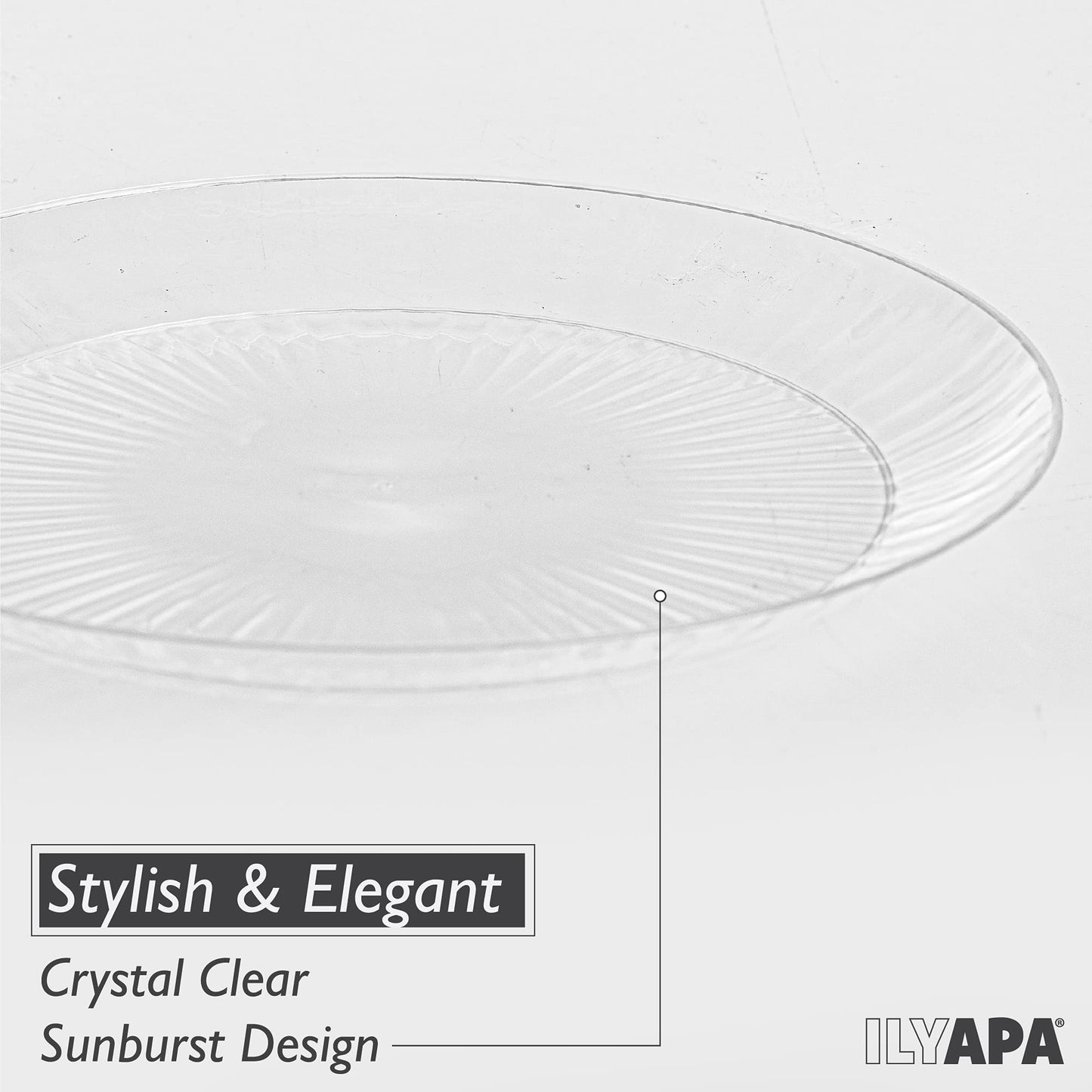 SENSATIONS Heavyweight Plastic Dessert Plates - Clear Pebble, 10 count