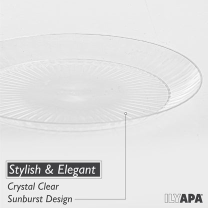 SENSATIONS Heavyweight Plastic Dessert Plates - Clear Pebble, 10 count