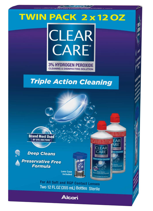 CLEAR CARE DISINFECTING TWIN 2X12OZ
