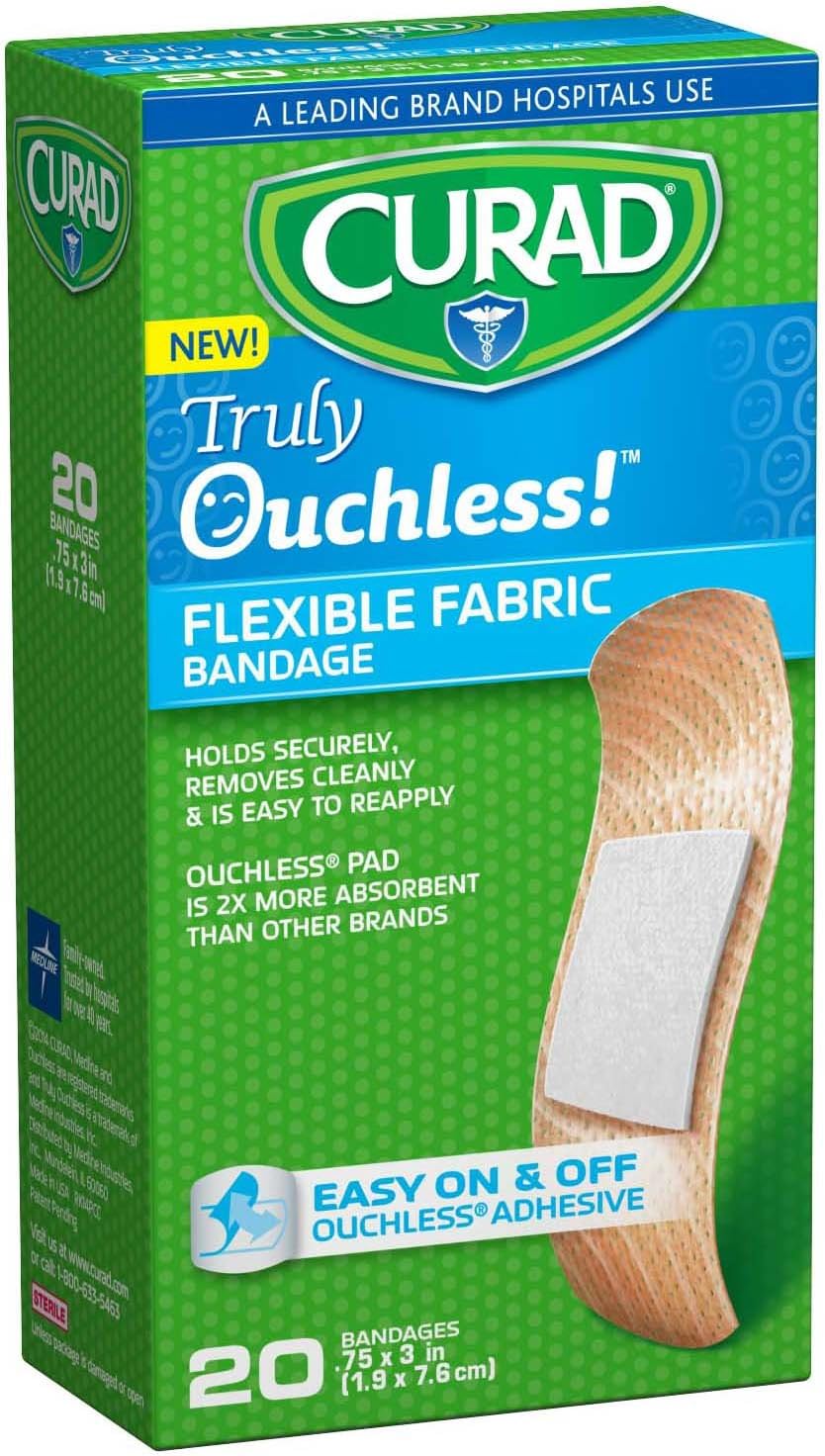 CURAD OUCHLESS SILICONE 3/4"X3" 20CT