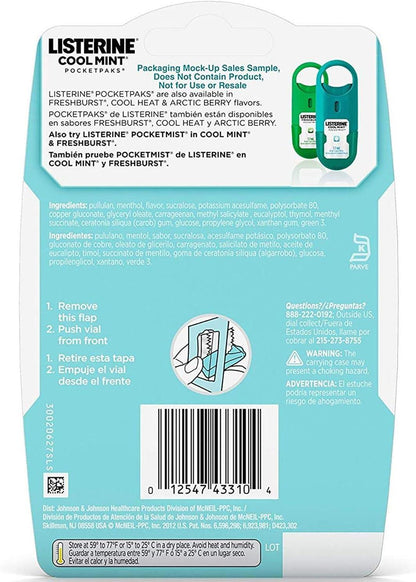 Listerine Pocketpaks Breath Strips Cool Mint 3 Count (6in)