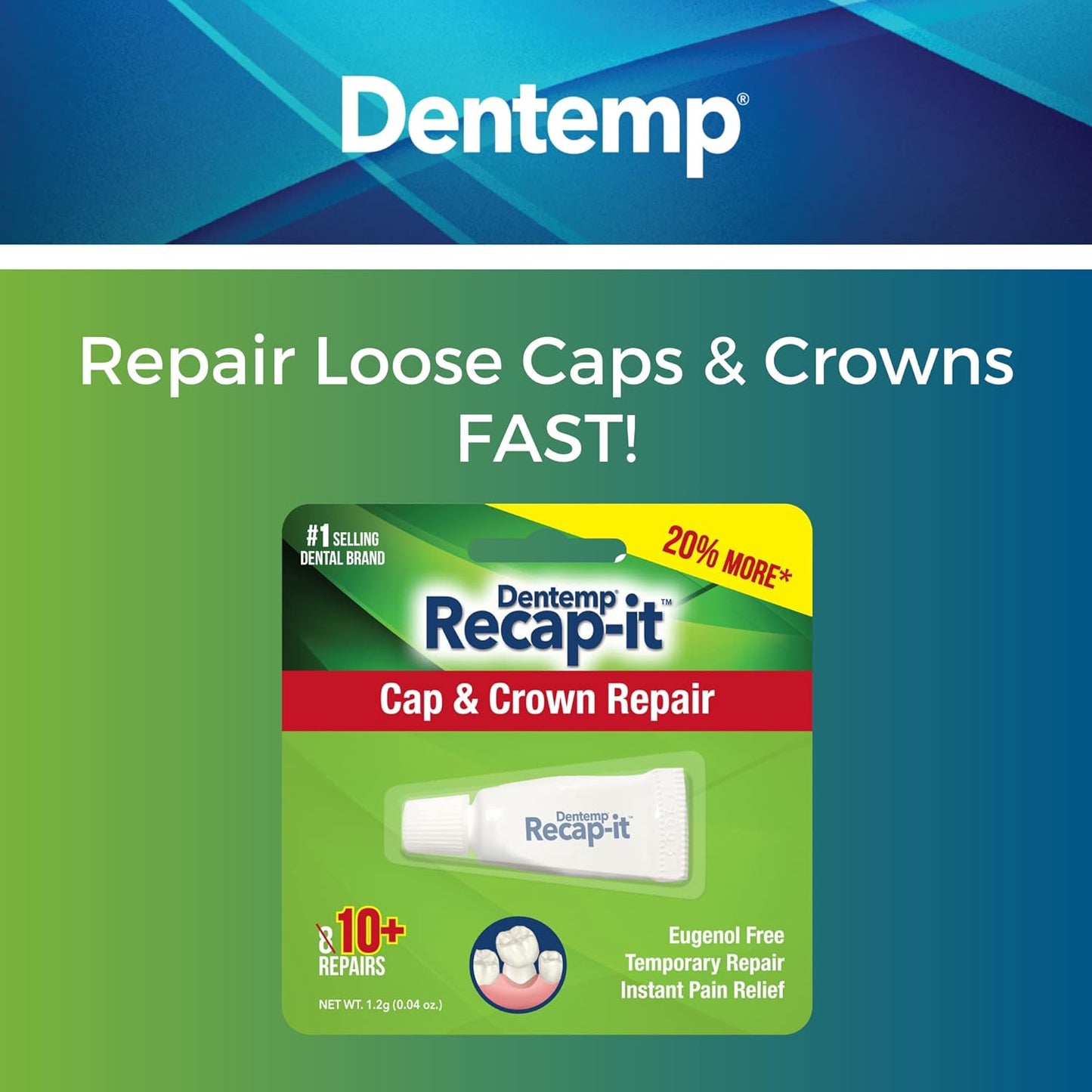 DENTEMP CUSTOM FILLER CAP FILLING 1CT