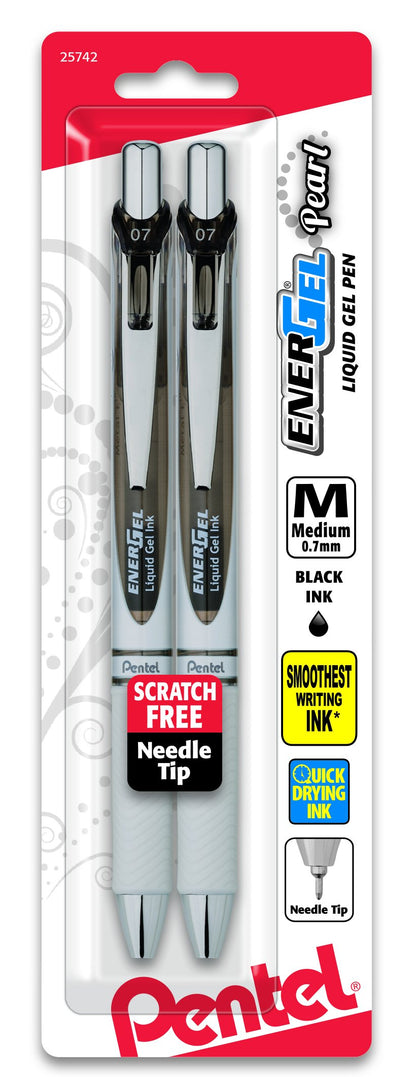 EnerGel RTX Retractable Liquid Gel Pen, (0.7mm) Needle Tip, Medium Line, Black Ink
