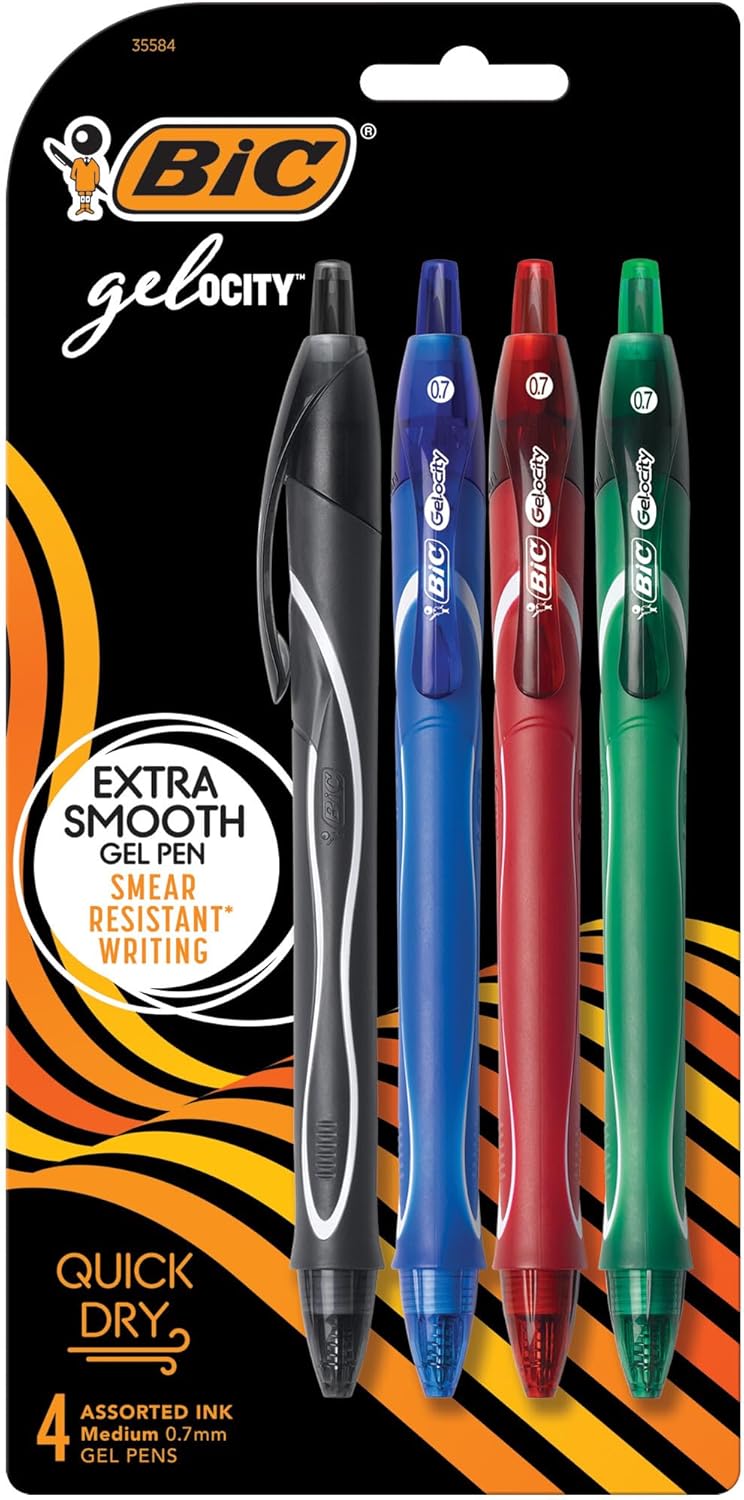 BiC Ge-locity Quick Dry Retractable Pens - Assorted, 8 count