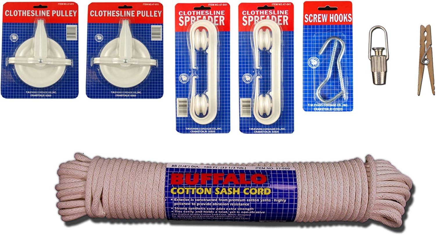TW Evans Cordage 100 FT Cotton Clothesline Rope