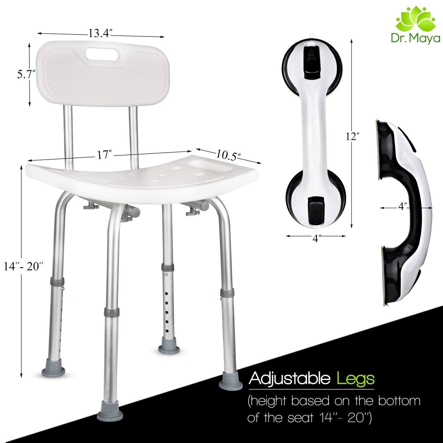 CAH SHOWER CHAIR W/BACK 250LBS