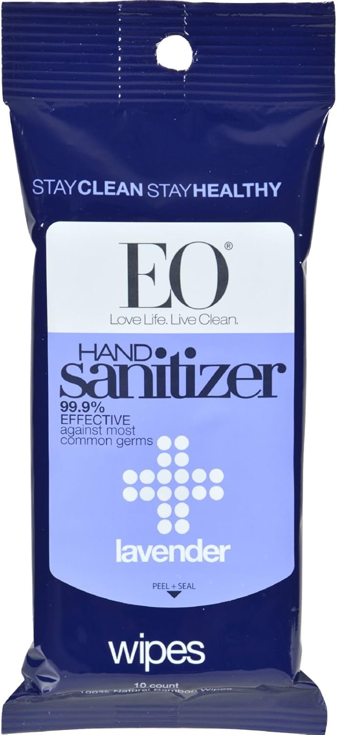 EO PRODUCTS HAND SANTZ WIPES,LAVEND