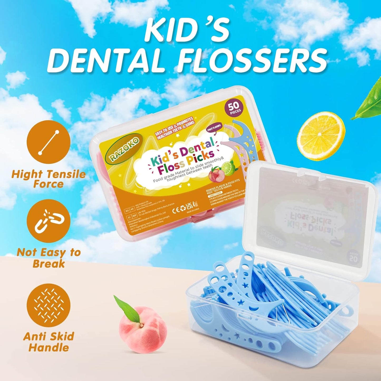 RADIUS FLOSS PICKS,KIDS,BUBLGUM