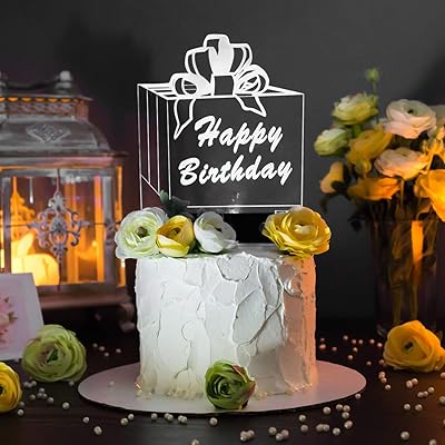 FLASHING HAPPY BDAY CAKE DECOR