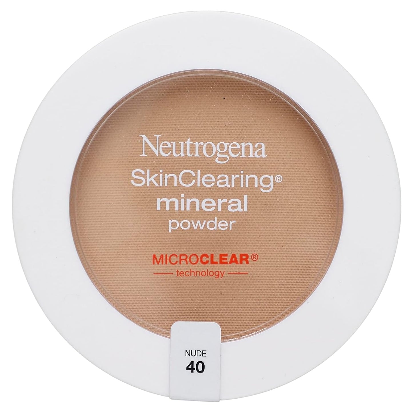 Neutrogena SkinClearing Mineral Acne Face Powder, Nude 40, .38 oz