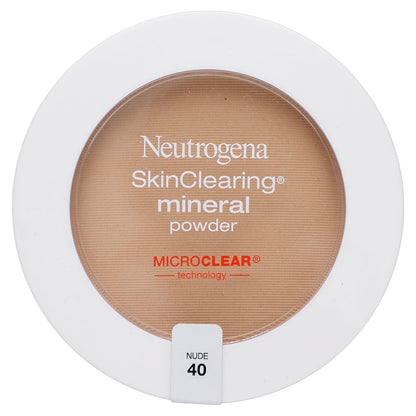 Neutrogena SkinClearing Mineral Acne Face Powder, Nude 40, .38 oz