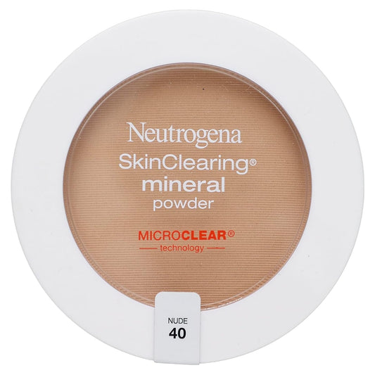 Neutrogena SkinClearing Mineral Acne Face Powder, Nude 40, .38 oz