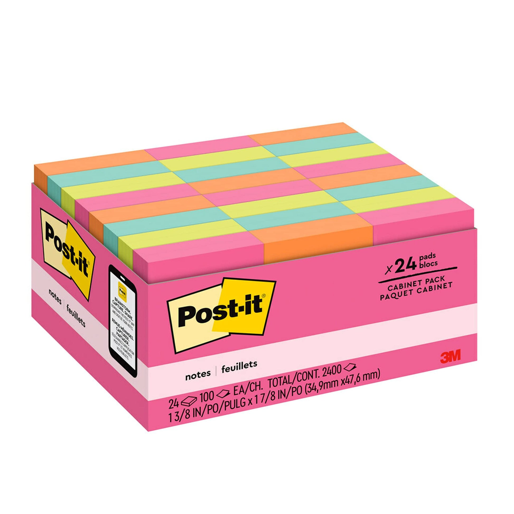 Post-it Mini Sticky Notes, 8 Note Pads - Poptimistic Collection, 1.38" x 1.87"