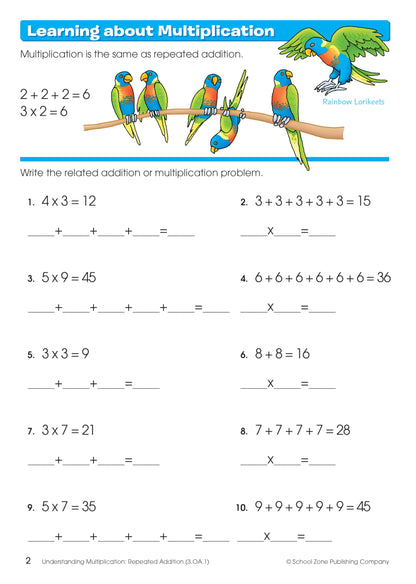 School Zone Multiplication & Division Book Ages 8-10