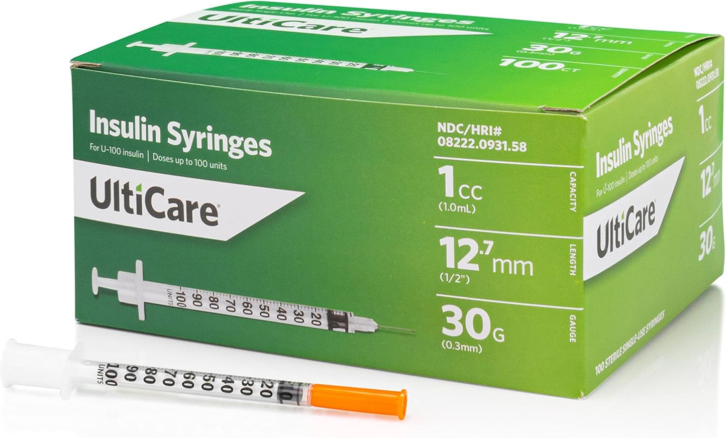 ULTICARE U-100 6MM 31G 1CC SYG 100CT