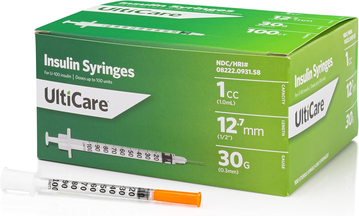 ULTICARE U-100 6MM 31G 1CC SYG 100CT