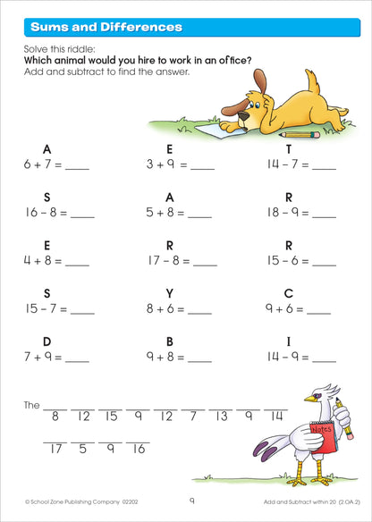 School Zone Math Basics Grade 2 Workbook