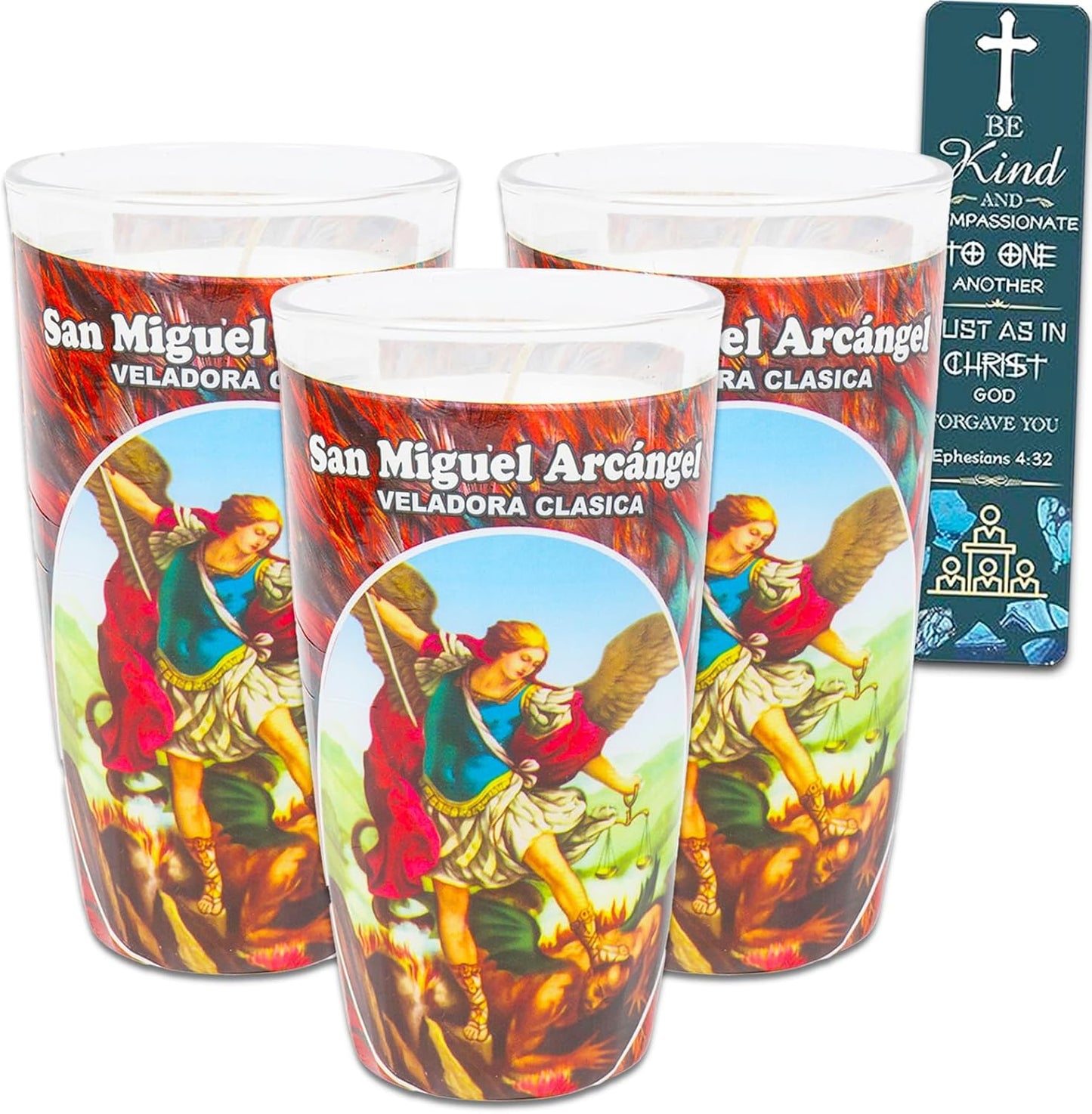 Star Candle Prayer Candle, 8in - Saint Michael