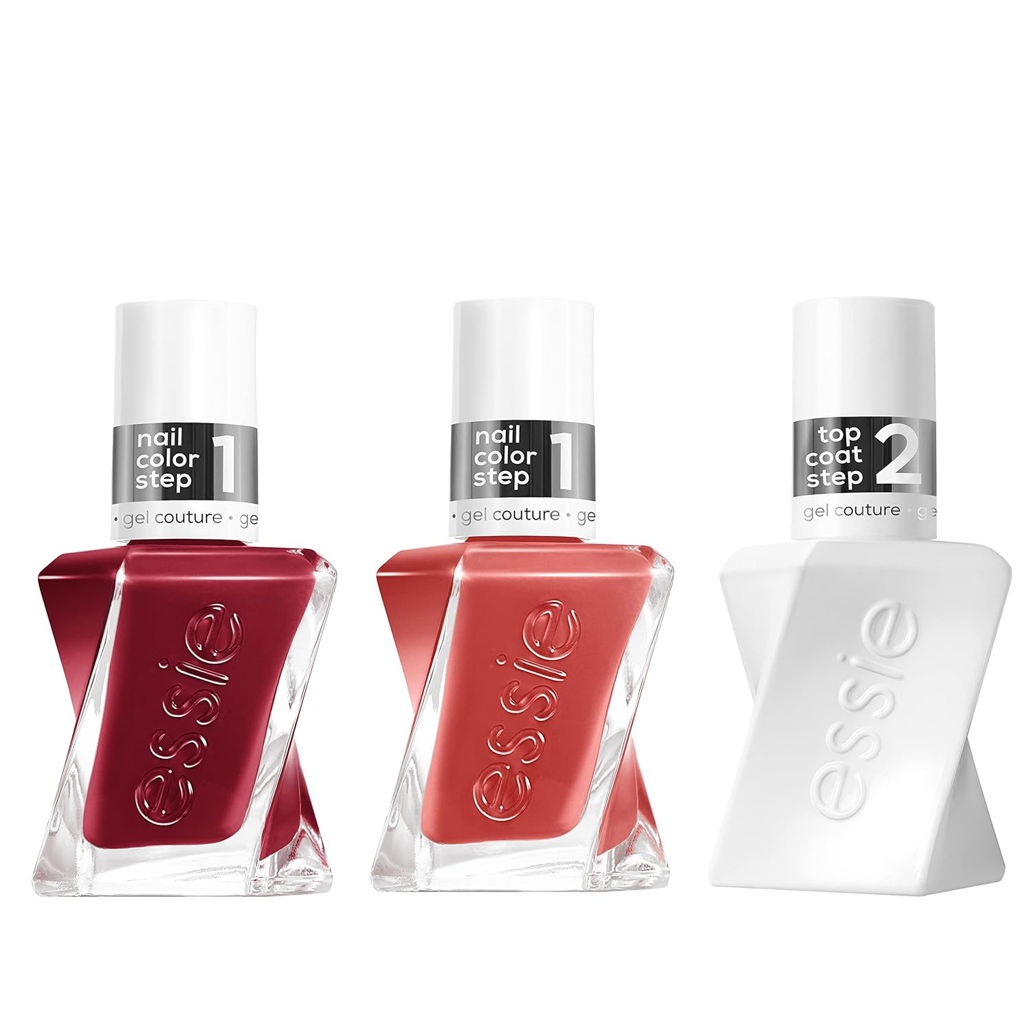essie gel couture  gel-like nail polish, vegan, red, put In the patchwork, 0.46 fl oz