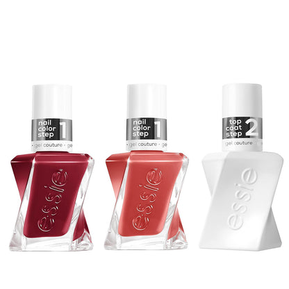 essie gel couture  gel-like nail polish, vegan, red, put In the patchwork, 0.46 fl oz