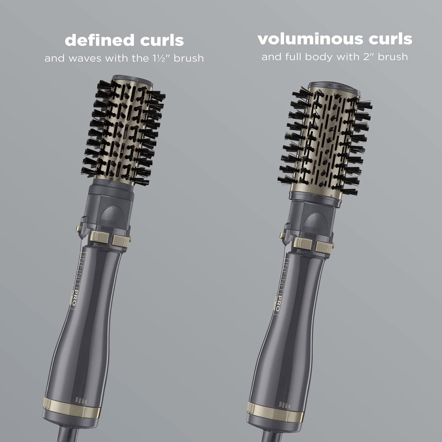 CONAIR Infinitipro Double Ceramic Ionic Hot Air Brush with Attachments