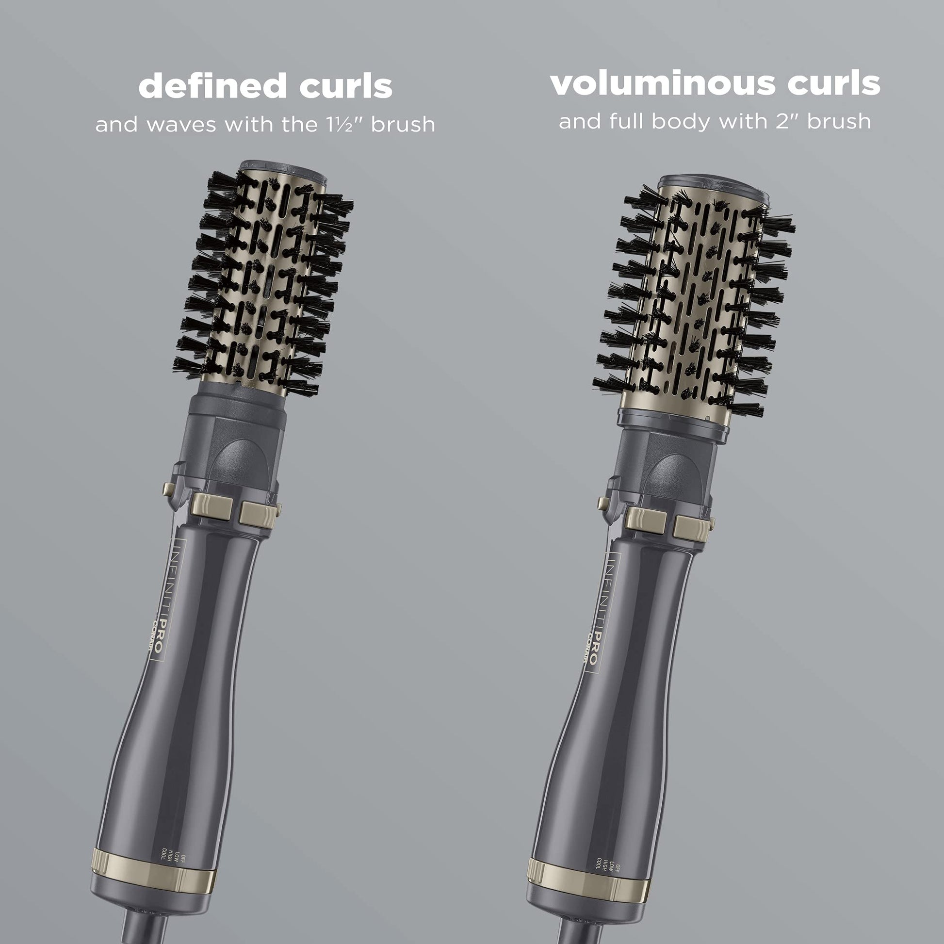CONAIR Infinitipro Double Ceramic Ionic Hot Air Brush with Attachments